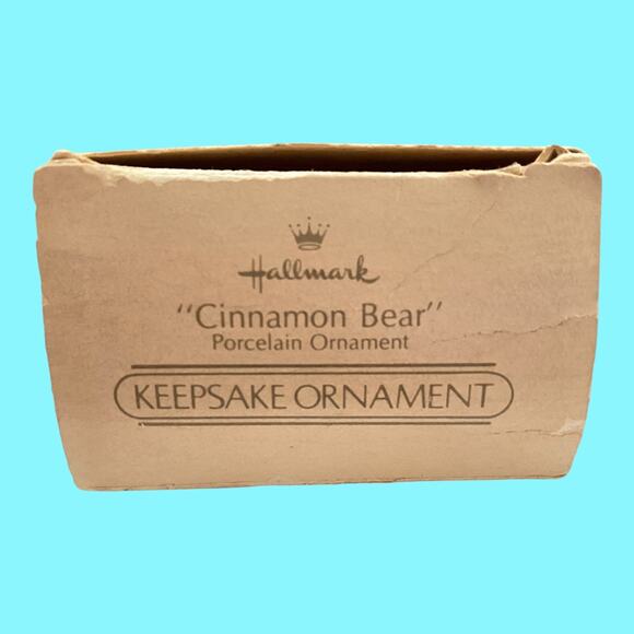 Vtg 1983 Very First Cinnamon Bear Porcelain Hallmark Christmas Ornament - Picture 7 of 9